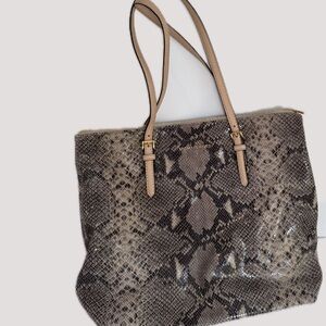 Michael Kors Green Python Effect Tote Bag